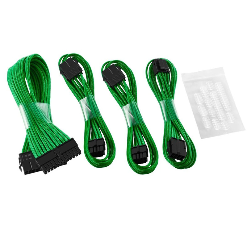 CableMod - Basic ModFlex Dual 6+2 Sleeved Cable Extensions - Green - كابل